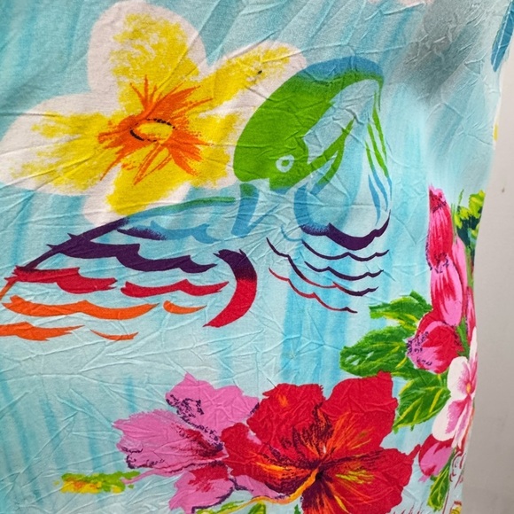 Vintage Jams World Size Small Island Life Tropical Map Hawaiian Short Dress - Picture 10 of 12